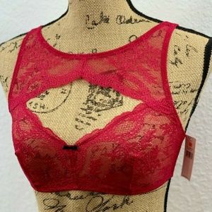 Betsey Johnson Bralette Size Small 4-6 Red NWT